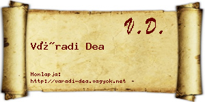 Váradi Dea névjegykártya